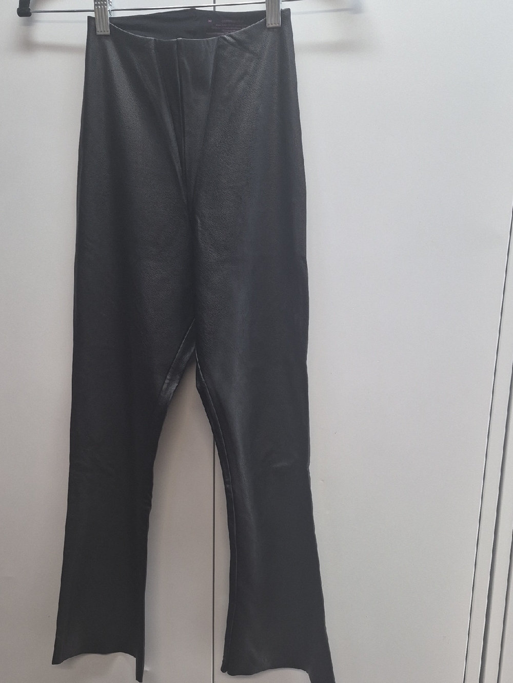 Commando Black Faux Leather Flare Leggings
